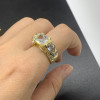 3.5ct Horizental Bezel Radiant Cut Cocktail Ring