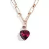 15ct Heart Cut Ruby/Aquamarine Chain Link Statement Necklace