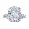 4ct Radiant Cut White Sapphire Engagement Ring