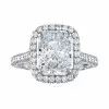 4ct Radiant Cut White Sapphire Engagement Ring