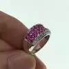 Pink Sapphire Ring Eternity Band Cocktail Ring