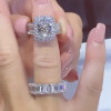 4ct Radiant Cut White Sapphire 2pcs Bridal Set