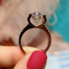 2.5ct Round Cut Lab Created Gemstone Engagement Ring with Three Rows Paved Diamonds