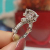 Flower Design 1.5 ct Brilliant Round Diamond Sterling Silver Engagement Ring