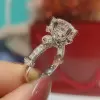 Flower Design 1.5 ct Brilliant Round Diamond Sterling Silver Engagement Ring