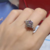 Flower Design 1.5 ct Brilliant Round Diamond Sterling Silver Engagement Ring