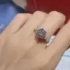 Flower Design 1.5 ct Brilliant Round Diamond Sterling Silver Engagement Ring