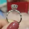 Handmade 2.0 CT 8-Prong Round Cut  Engagement Ring in Sterling Silver