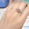Handmade 2 CT Split Shank  Princess Cut Lab-created Gemstone Engagement Ring