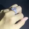 8.4ct Radiant Cut White Sapphire Three Stone Engagement Ring