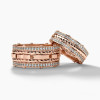 Round Cut White Sapphire Love Knot Wedding Band Set