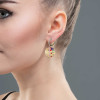 Flush Set Sandblasted Disc Starry Drop Earrings