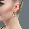 Flush Set Sandblasted Disc Starry Drop Earrings