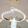 Two-tone Emerald & Round Cut Open Bracelet