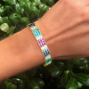 12ctw Princess Cut Multi-color Sapphire Vintage Bracelet