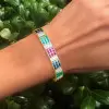 12ctw Princess Cut Multi-color Sapphire Vintage Bracelet