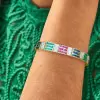 12ctw Princess Cut Multi-color Sapphire Vintage Bracelet