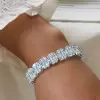 12ctw Emerald and Round Cut White Sapphire Bracelet