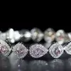 Fashion Pink Sapphire Wrist Chain Bracelet