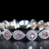 Fashion Pink Sapphire Wrist Chain Bracelet