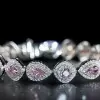 Fashion Pink Sapphire Wrist Chain Bracelet