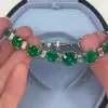 Cushion Cut Emerald Bracelet Wrist Chain