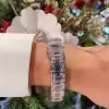55ctw Emerald Cut White Sapphire Tennis Bracelet