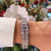 55ctw Emerald Cut White Sapphire Tennis Bracelet