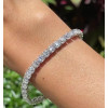 15ctw Cushion Cut White Sapphire Tennis Bracelet