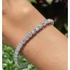15ctw Cushion Cut White Sapphire Tennis Bracelet