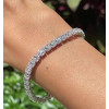 15ctw Cushion Cut White Sapphire Tennis Bracelet