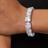 78ctw Asscher Cut White Sapphire Tennis Bracelet