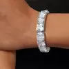 78ctw Asscher Cut White Sapphire Tennis Bracelet