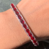 18ctw Cushion Cut Ruby Three-row Bracelet