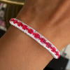 18ctw Cushion Cut Ruby Three-row Bracelet