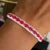 18ctw Cushion Cut Ruby Three-row Bracelet