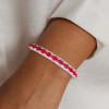 18ctw Cushion Cut Ruby Three-row Bracelet