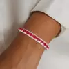 18ctw Cushion Cut Ruby Three-row Bracelet