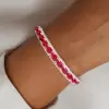 18ctw Cushion Cut Ruby Three-row Bracelet