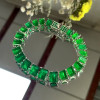 41ctw Emerald Cut Green Sapphire Statement Bracelet