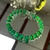 41ctw Emerald Cut Green Sapphire Statement Bracelet
