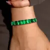 41ctw Emerald Cut Green Sapphire Statement Bracelet