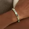 15ctw Multi-cut Yellow and Brown Sapphire Statement Bracelet