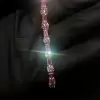 Emerald&Round Cut White&Pink Sapphire Wrist Bracelet