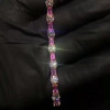 Emerald&Round Cut White&Pink Sapphire Wrist Bracelet