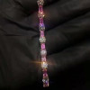 Emerald&Round Cut White&Pink Sapphire Wrist Bracelet