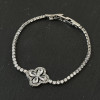 Pear&Round Cut White Sapphire Four-Leaf Clover Design Bracelet