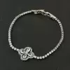 Pear&Round Cut White Sapphire Four-Leaf Clover Design Bracelet