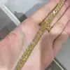 50ctw Princess Cut Fancy Yellow Sapphire Bracelet in Gold