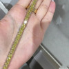 50ctw Princess Cut Fancy Yellow Sapphire Bracelet in Gold